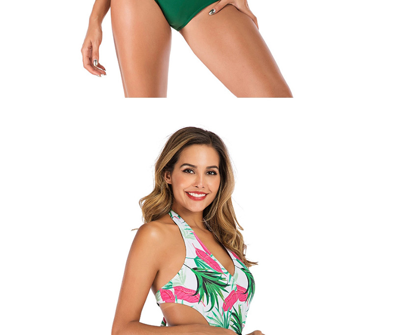 Fashion Green Printed One-piece Swimsuit,One Pieces