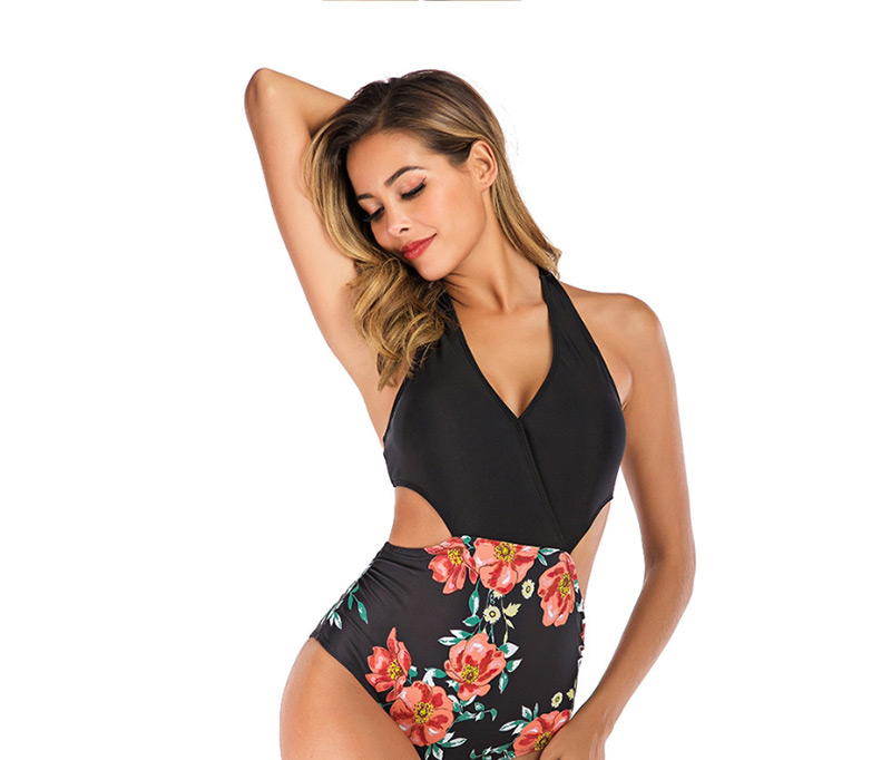 Fashion Green Printed One-piece Swimsuit,One Pieces