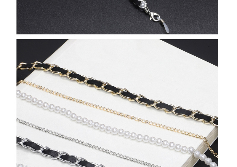Fashion Silver Multi-layer Fringed Pearl Chain,Sunglasses Chain