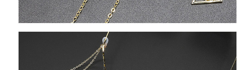 Fashion Gold Non-slip Metal Triangle Glasses Chain,Sunglasses Chain