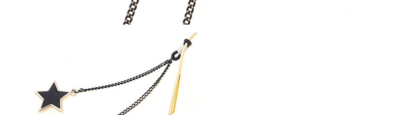 Fashion Black Hanging Neck Big Five-pointed Star Chain Glasses Chain,Sunglasses Chain