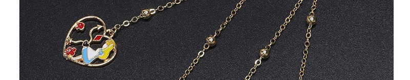Fashion Gold Flower Girl Peach Heart Color Clip Bead Metal Chain Glasses Chain,Sunglasses Chain