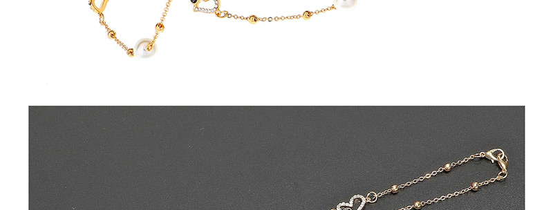 Fashion Gold Pearl Peach Heart Diamond Sweater Chain Glasses Chain Two,Sunglasses Chain