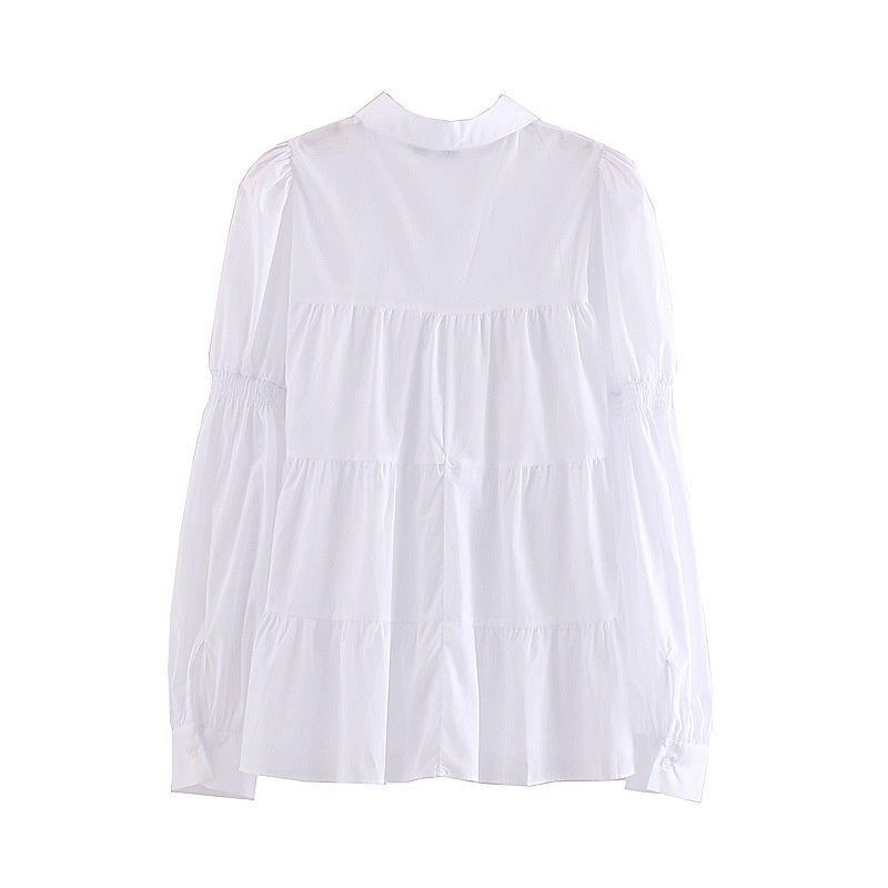 Fashion White Pleated Stitching Shirt,Tank Tops & Camis