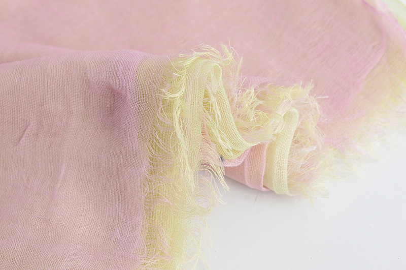Fashion Yellow + Pink Gradient Silk Scarf Sunscreen Shawl,Thin Scaves