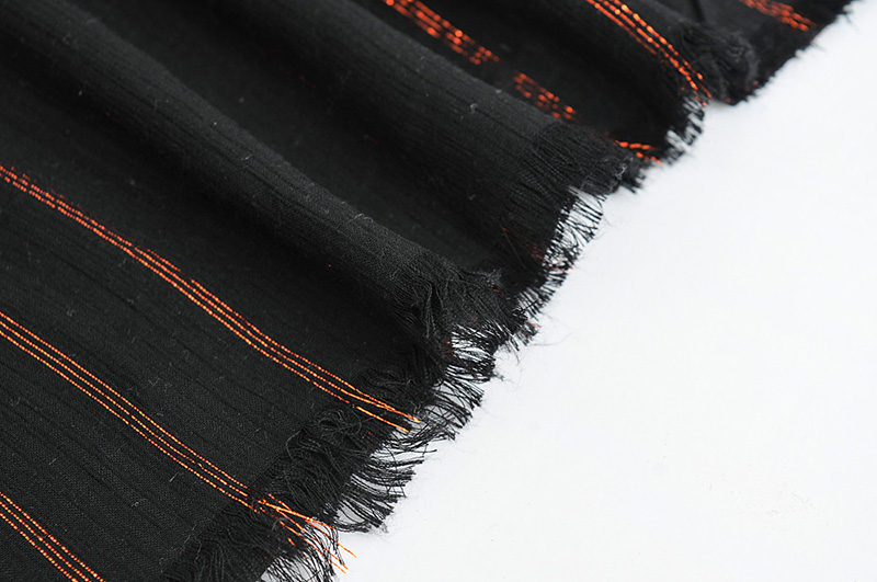 Fashion Black Gold Silk Vertical Striped Scarf Shawl,Thin Scaves