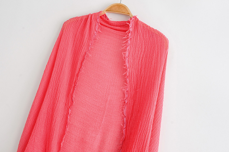 Fashion Pink Solid Pleated Silk Scarf Shawl,Thin Scaves