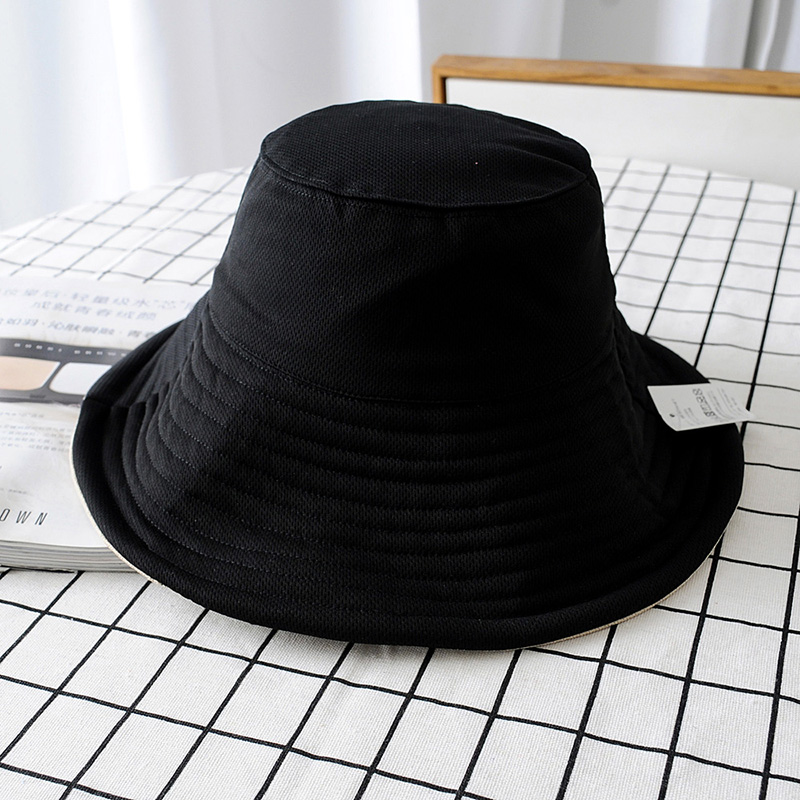 Fashion Black + Beige Double-sided Fisherman Hat,Sun Hats