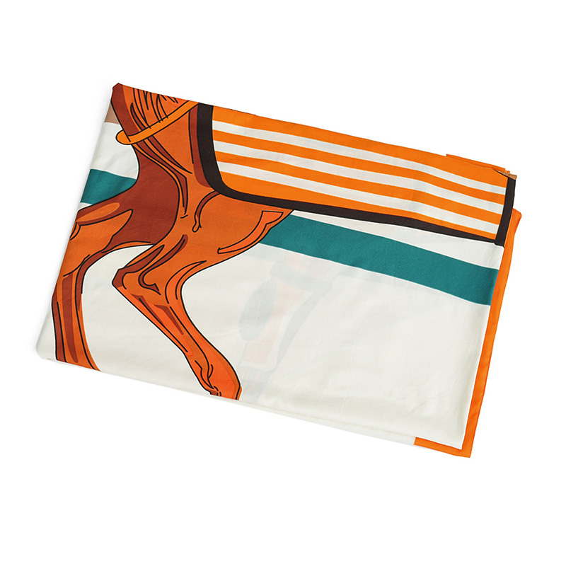 Fashion Orange Horse Printed Silk Scarf Sunscreen Shawl,Thin Scaves