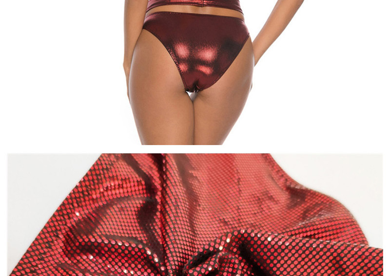 Fashion Red Sequined Bandage One-piece Swimsuit,One Pieces