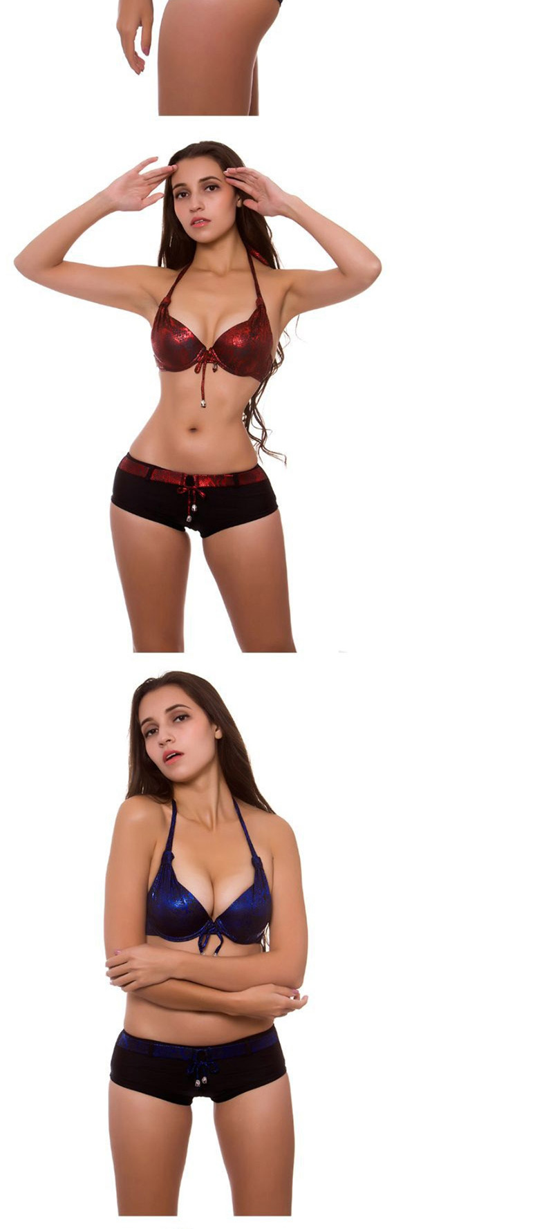 Fashion Red Snake Skin Split Swimsuit,Bikini Sets