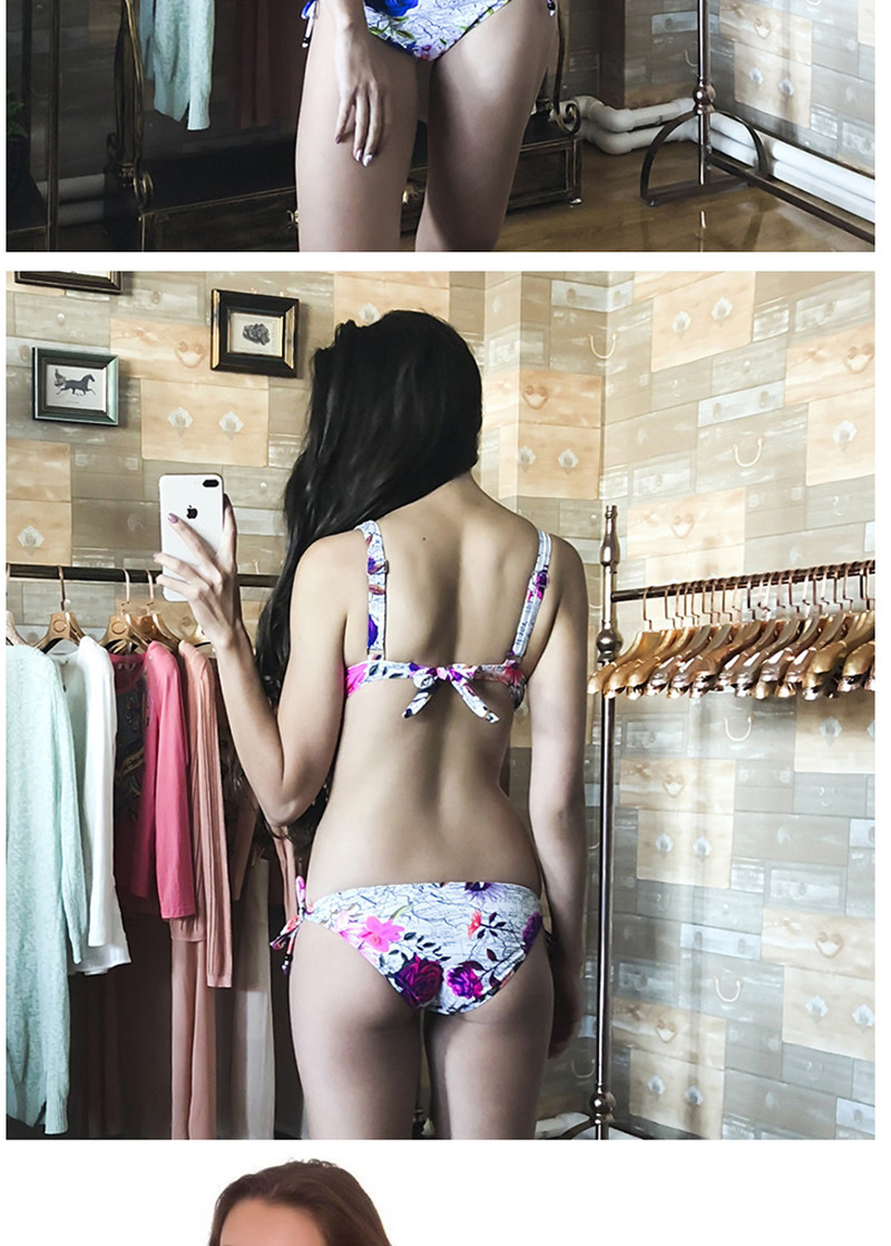 Fashion Brown Graffiti Printed Split Swimsuit,Bikini Sets
