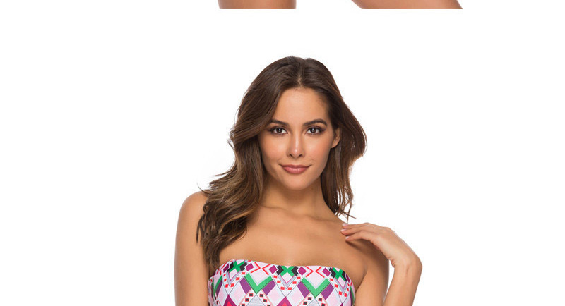 Fashion Color Mosaic Printed Split Swimsuit,Bikini Sets