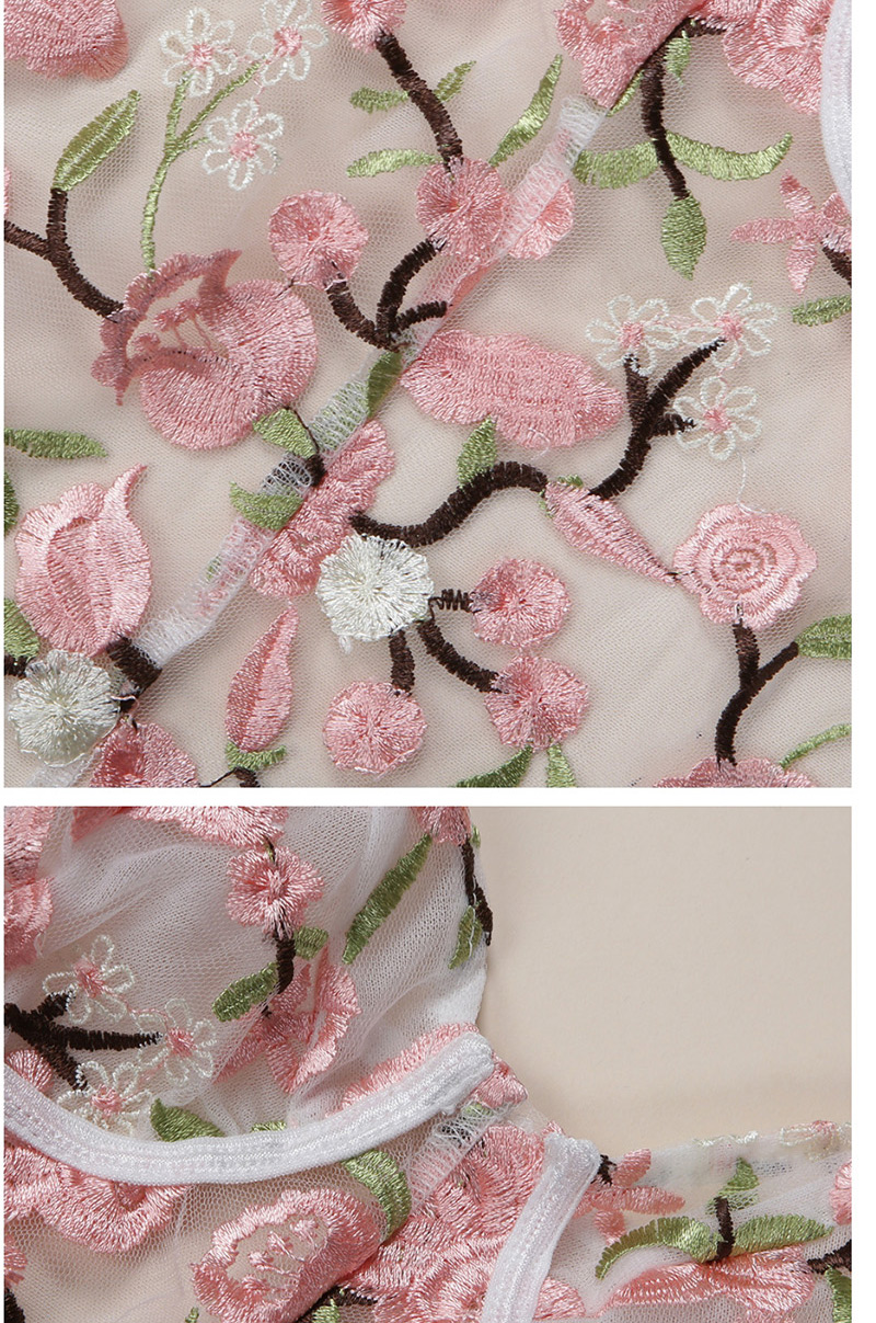 Fashion Pink Crocheted Lace Flower Sling Jumpsuit,SLEEPWEAR & UNDERWEAR