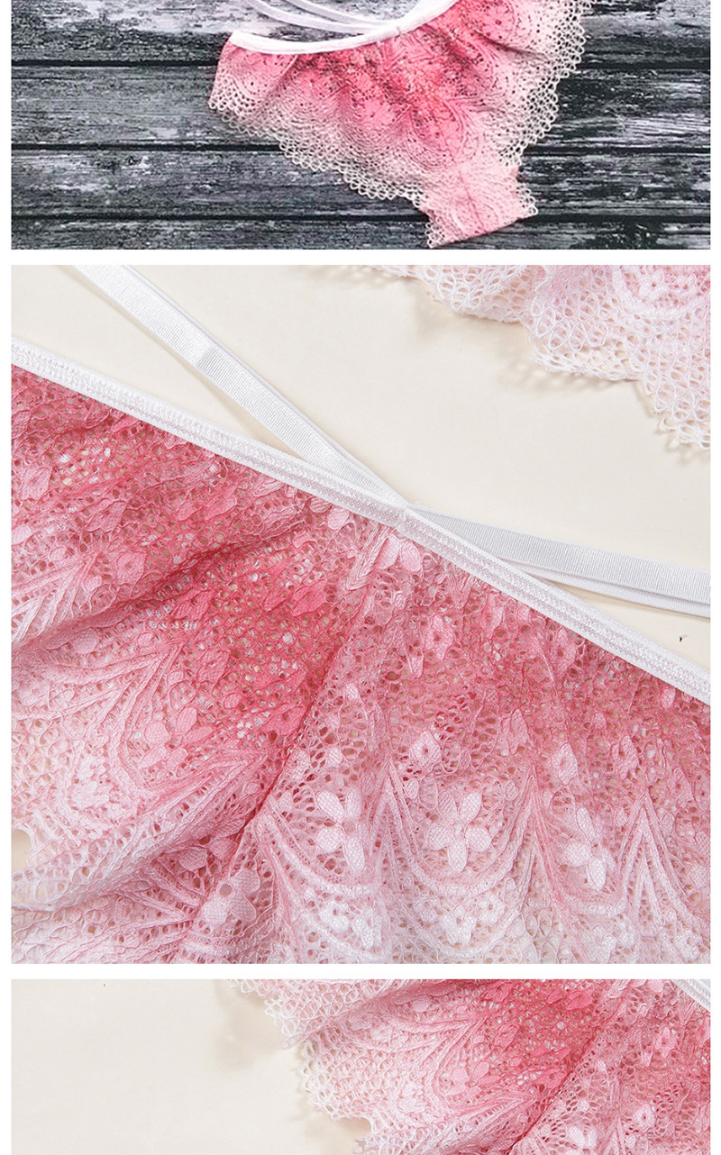 Fashion Pink Gradient Lace Flower Lingerie,SLEEPWEAR & UNDERWEAR