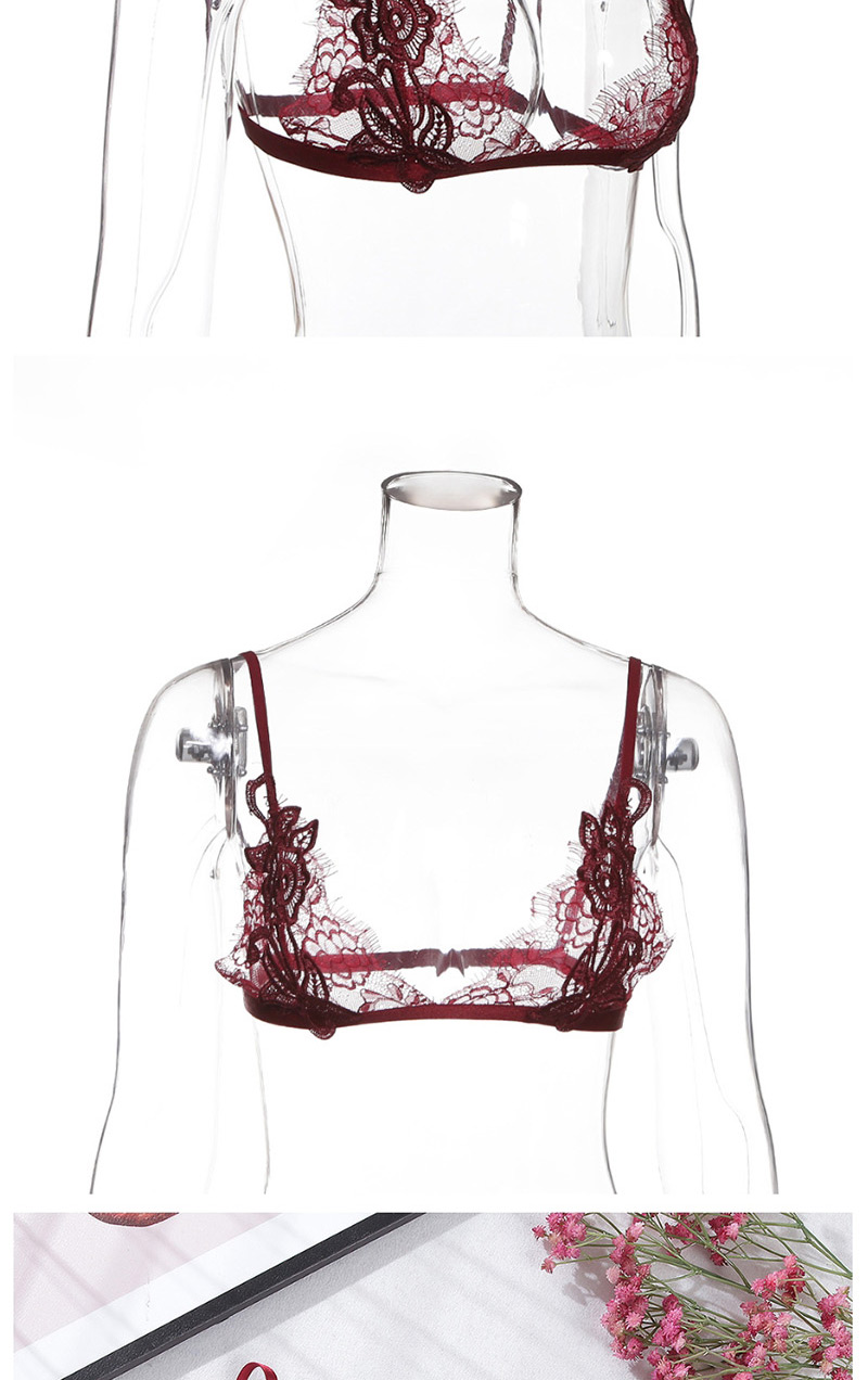 Fashion Wine Red Sling Perspective Lace Underwear,SLEEPWEAR & UNDERWEAR