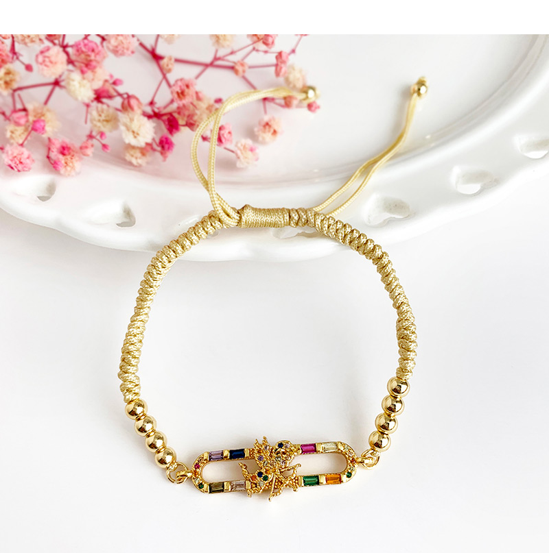 Fashion Gold Copper Inlaid Zircon Beaded Angel Bracelet,Bracelets