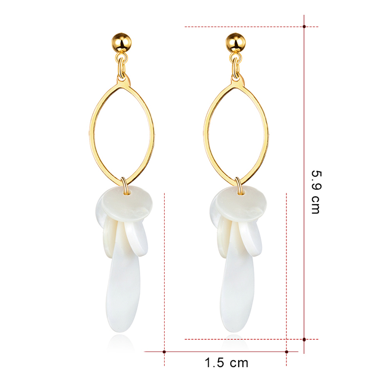 Fashion Real Gold Alloy Shell Ring Earrings,Korean Brooches