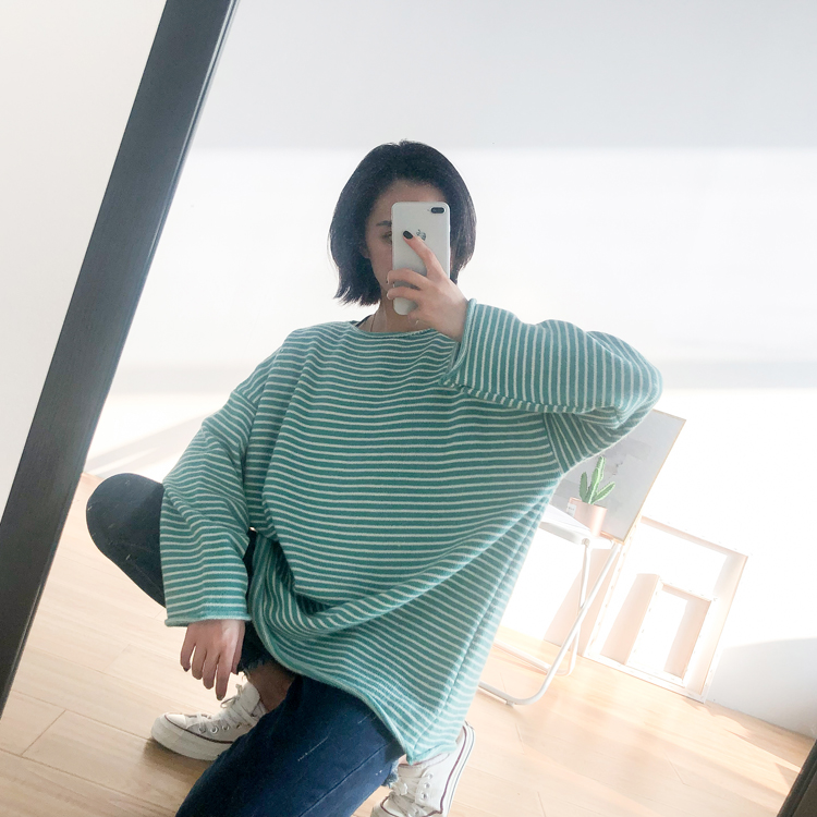 Fashion Black Striped Pullover,Sweater