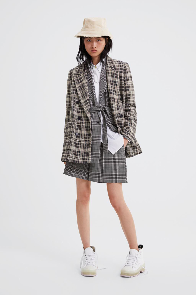 Fashion Plaid Plaid Coat,Coat-Jacket