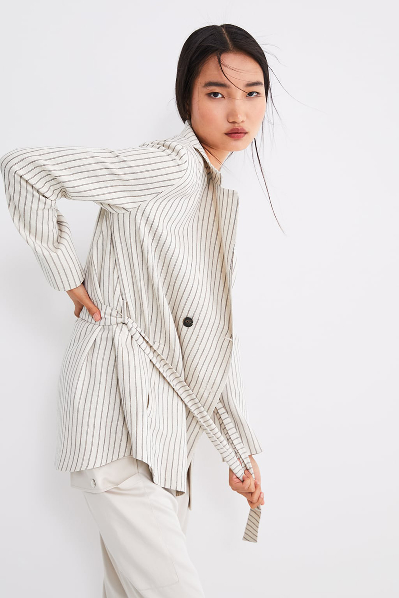 Fashion Stripe Striped Double-breasted Suit,Coat-Jacket