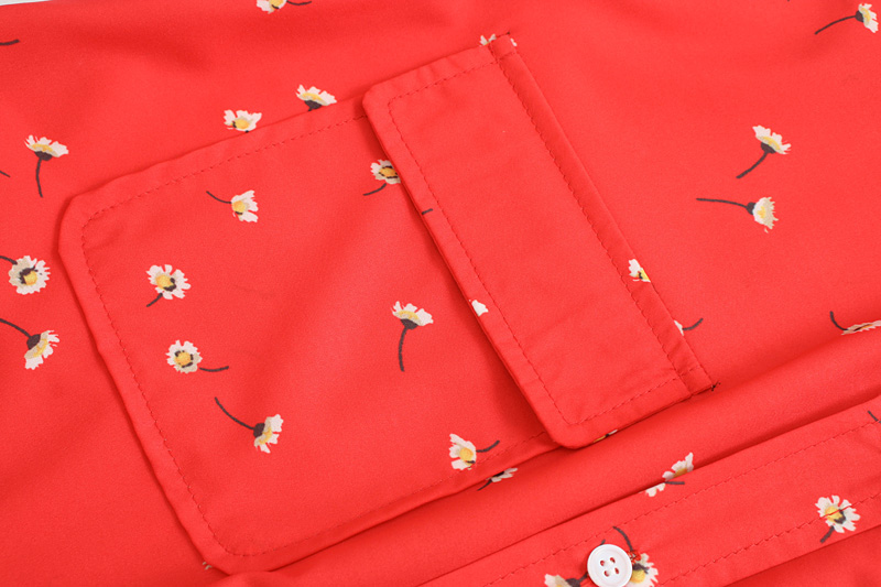 Fashion Red Floral Printed Silk Shirt,Tank Tops & Camis