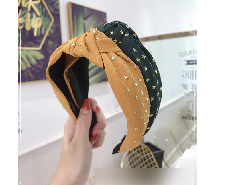 Fashion Black Hot Drilling Stars Knotted Wide-brimmed Headband,Head Band