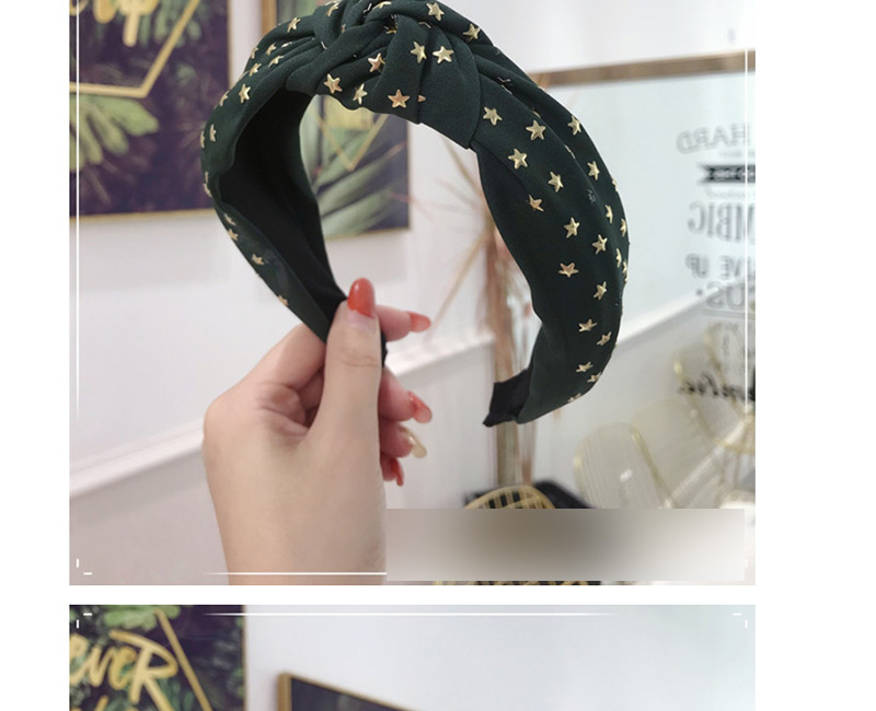 Fashion White Hot Drilling Stars Knotted Wide-brimmed Headband,Head Band