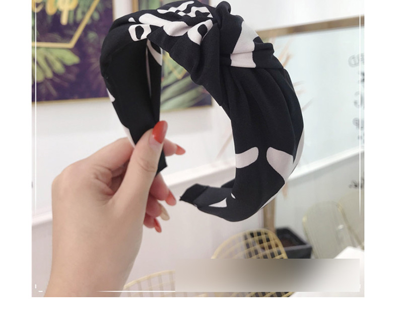 Fashion Black Cloth Letters Knotted Wide-brimmed Headband,Head Band