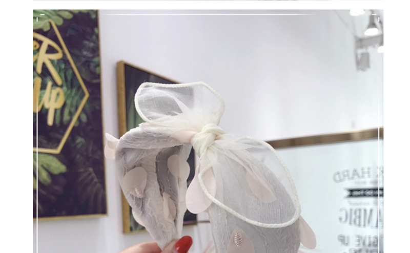 Fashion White Feather Mesh Bow Wide-brimmed Headband,Head Band
