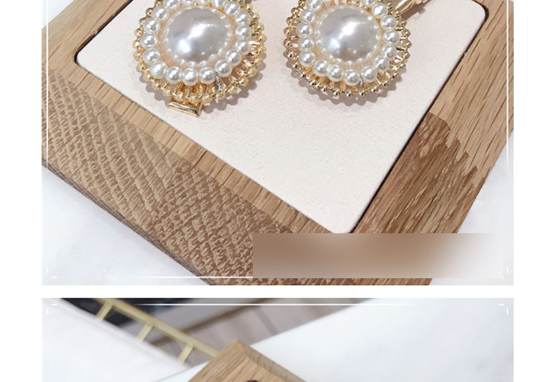 Fashion White Single Alloy Inlaid Pearl Small Duckbill Clip,Hairpins