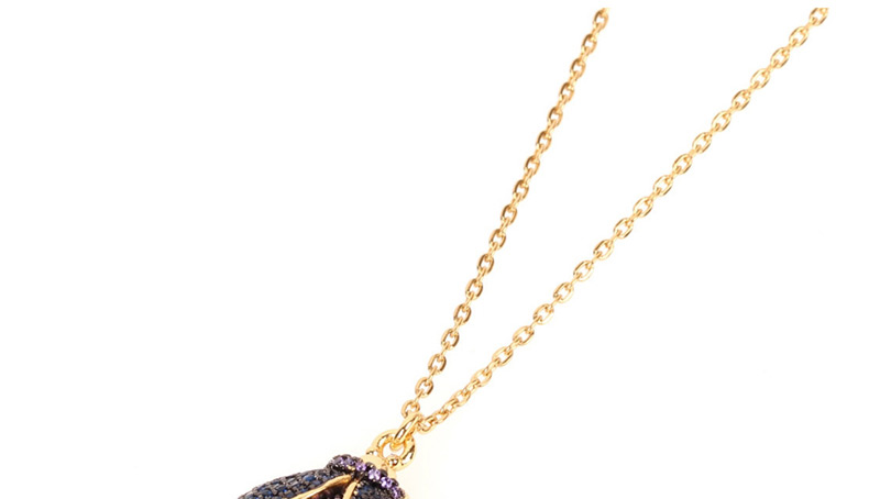 Fashion Gold Micro-inlaid Diamond Beetle Titanium Steel Necklace,Necklaces