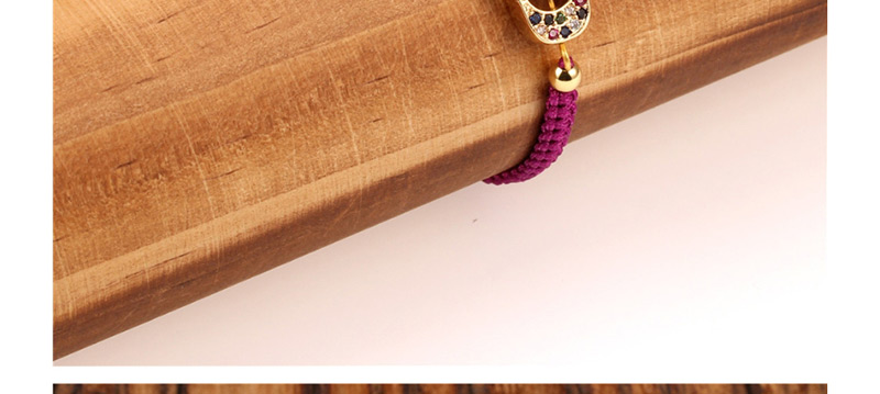 Fashion Gold Micro-inlaid Zircon Palm-shaped Eye Pattern Woven Bracelet,Bracelets