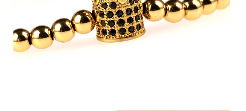 Fashion Gold Micro-encrusted Zircon Color Retention 4mm Solid Steel Ball Woven Bracelet,Bracelets