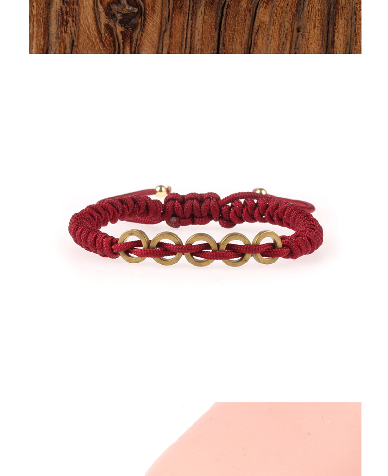 Fashion Red Woven Circle Pull Bracelet,Bracelets