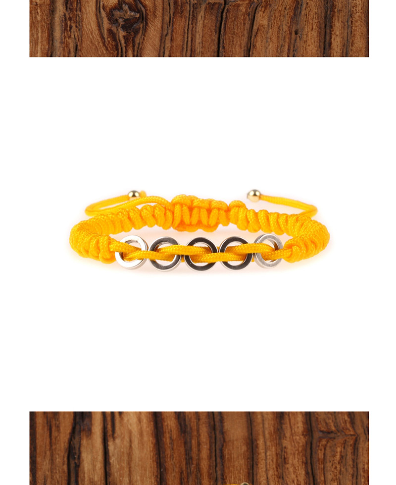 Fashion Yellow Woven Circle Pull Bracelet,Bracelets