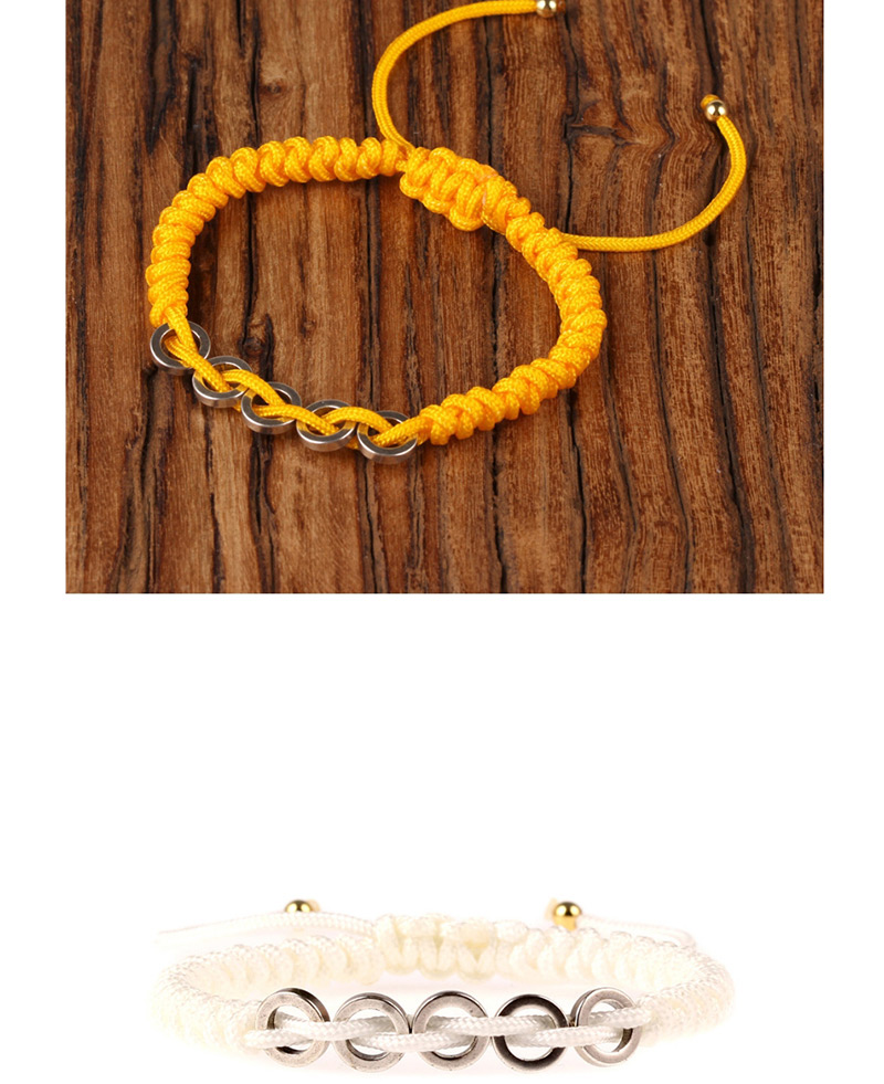 Fashion Yellow Woven Circle Pull Bracelet,Bracelets