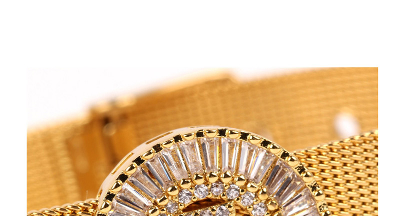 Fashion Gold Micro-inlaid Zircon Letter Gold Gold Color Bracelet,Bracelets