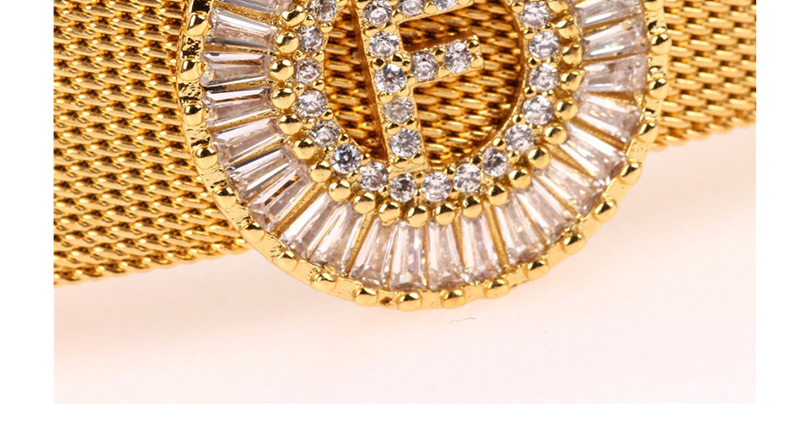 Fashion Gold Micro-inlaid Zircon Letter Gold Gold Color Bracelet,Bracelets