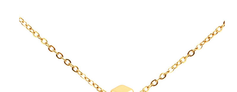 Fashion Gold Stainless Steel Color Protection Chain Three-dimensional Geometric Polygon Ball Necklace,Necklaces