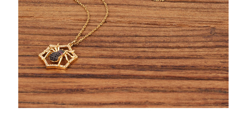 Fashion Gold Spider Micro-drilled Zircon Necklace,Necklaces