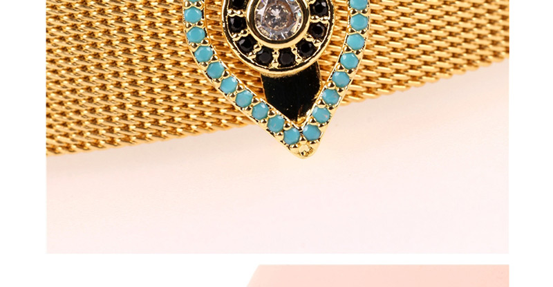 Fashion Gold Eye Micro-inlaid Zircon Plated Gold Color Bracelet,Bracelets