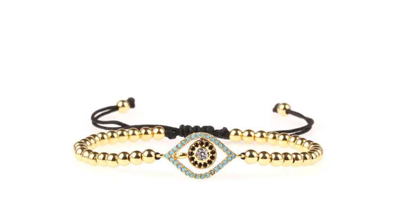 Fashion Gold Micro-inlaid Zircon Eye Copper Bead Bracelet,Bracelets