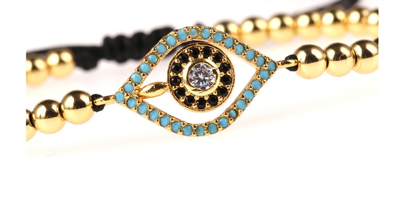 Fashion Gold Micro-inlaid Zircon Eye Copper Bead Bracelet,Bracelets