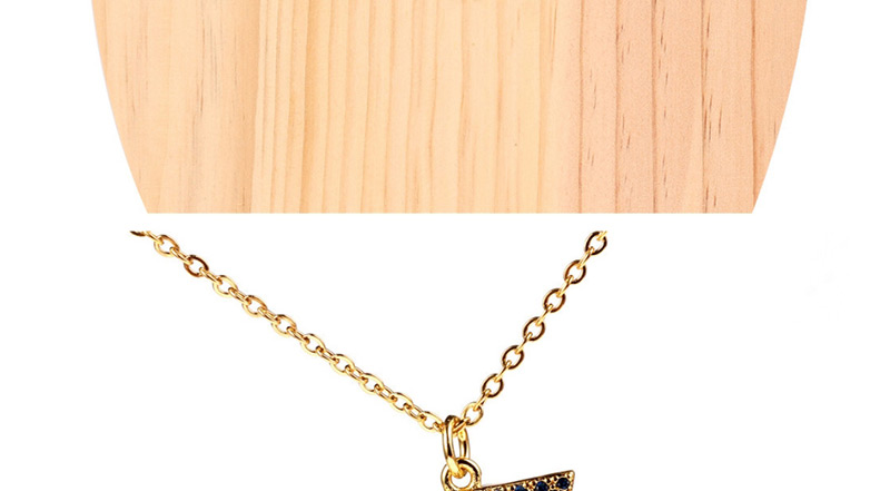 Fashion Color Micro-studded Triangle Necklace,Necklaces
