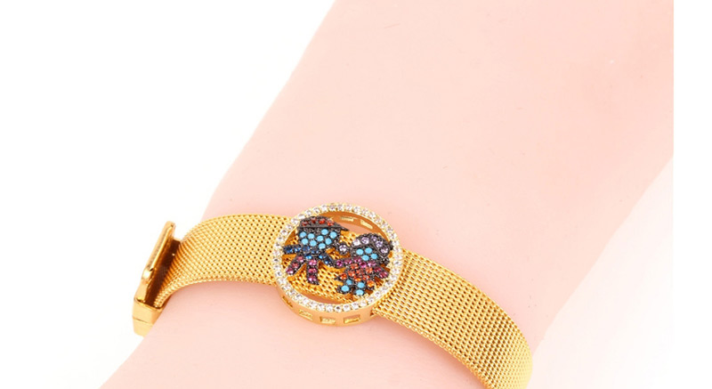 Fashion Gold Micro-inlaid Zircon Boy Girl Real Gold Color Bracelet,Bracelets