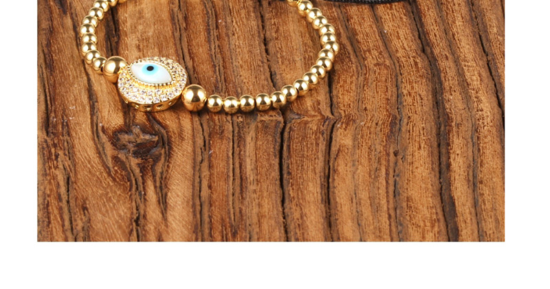 Fashion Gold Full Diamond Eye Gold-plated Color-protection Bead Bracelet,Bracelets