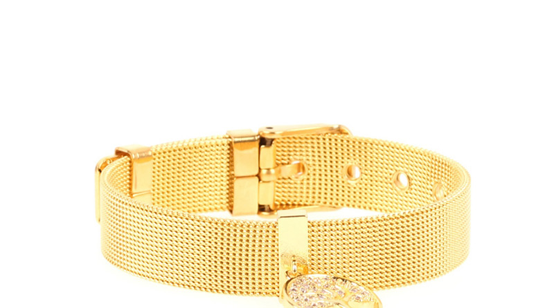 Fashion Gold Real Gold Color Micro-inlaid Zircon Tree Of Life Bracelet,Bracelets