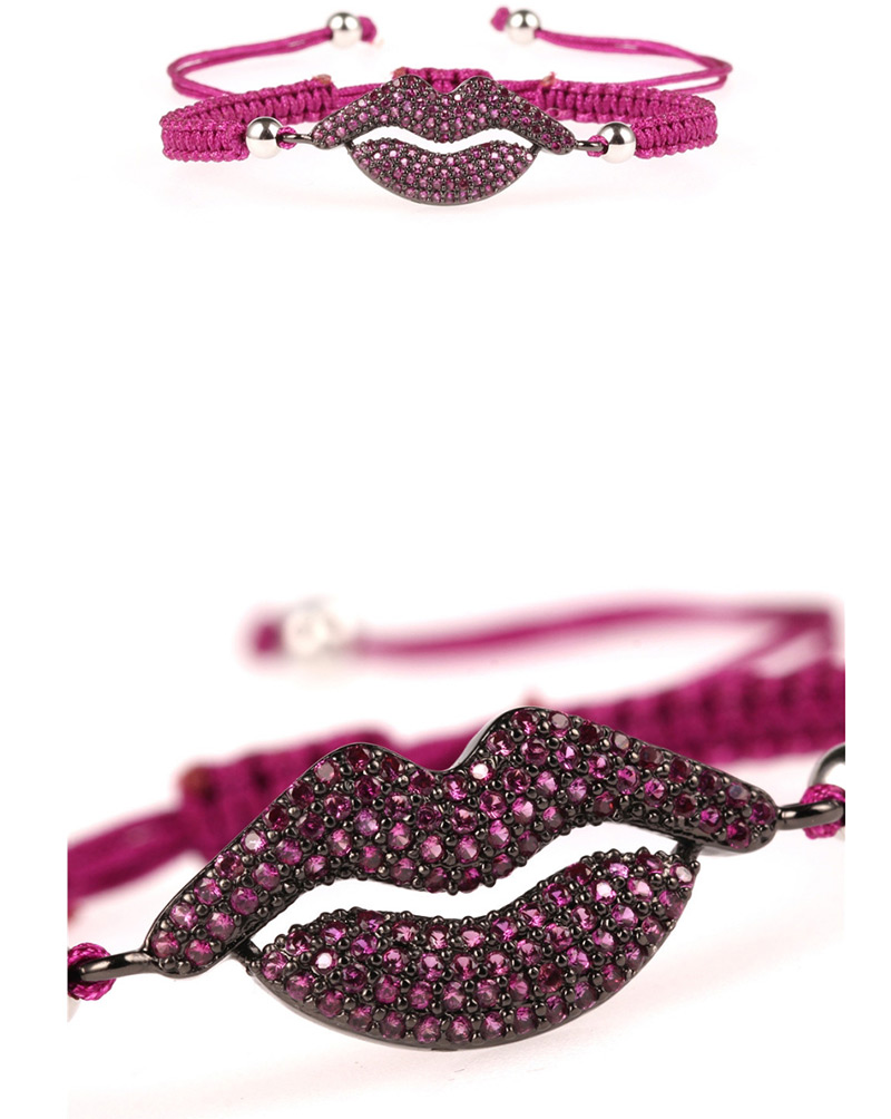 Fashion Light Purple Braided Mouth Micro-inlaid Zircon Bracelet,Bracelets