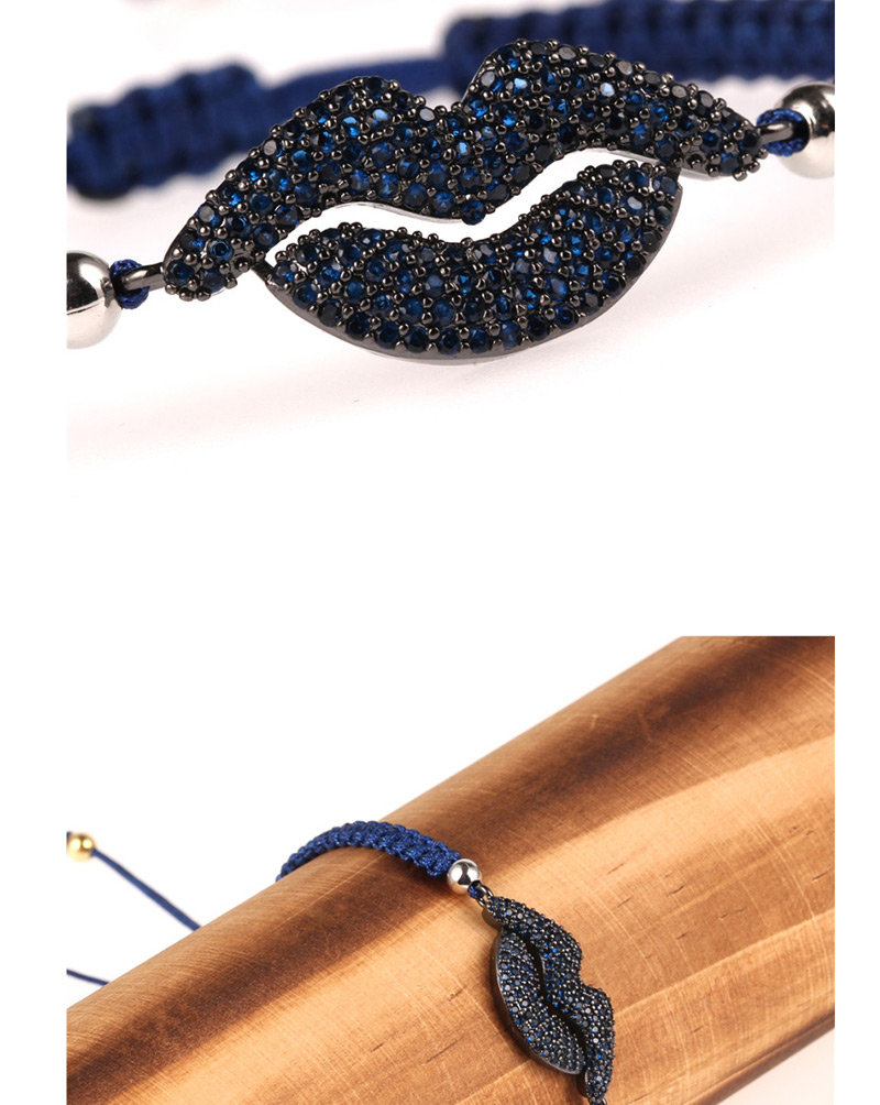 Fashion Ink-blue Colour Braided Mouth Micro-inlaid Zircon Bracelet,Bracelets